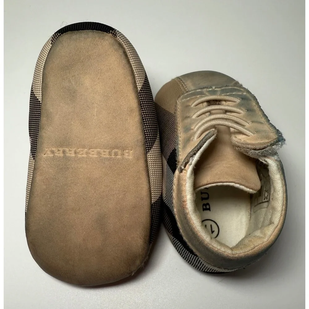 Burberry Nova Check Infant Sneakers Size 17 US Baby Shoes